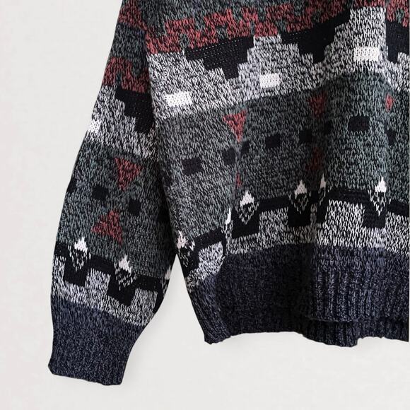 Grandpacore 90s Grunge Sweater Cabincore Indie Dark Academia Aztec Oversized XL - Picture 5 of 10